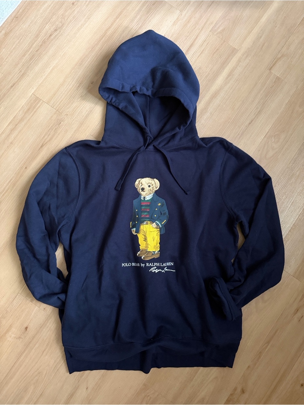 Ralph Lauren Navy Hoodie with Polo Bear Graphic size M